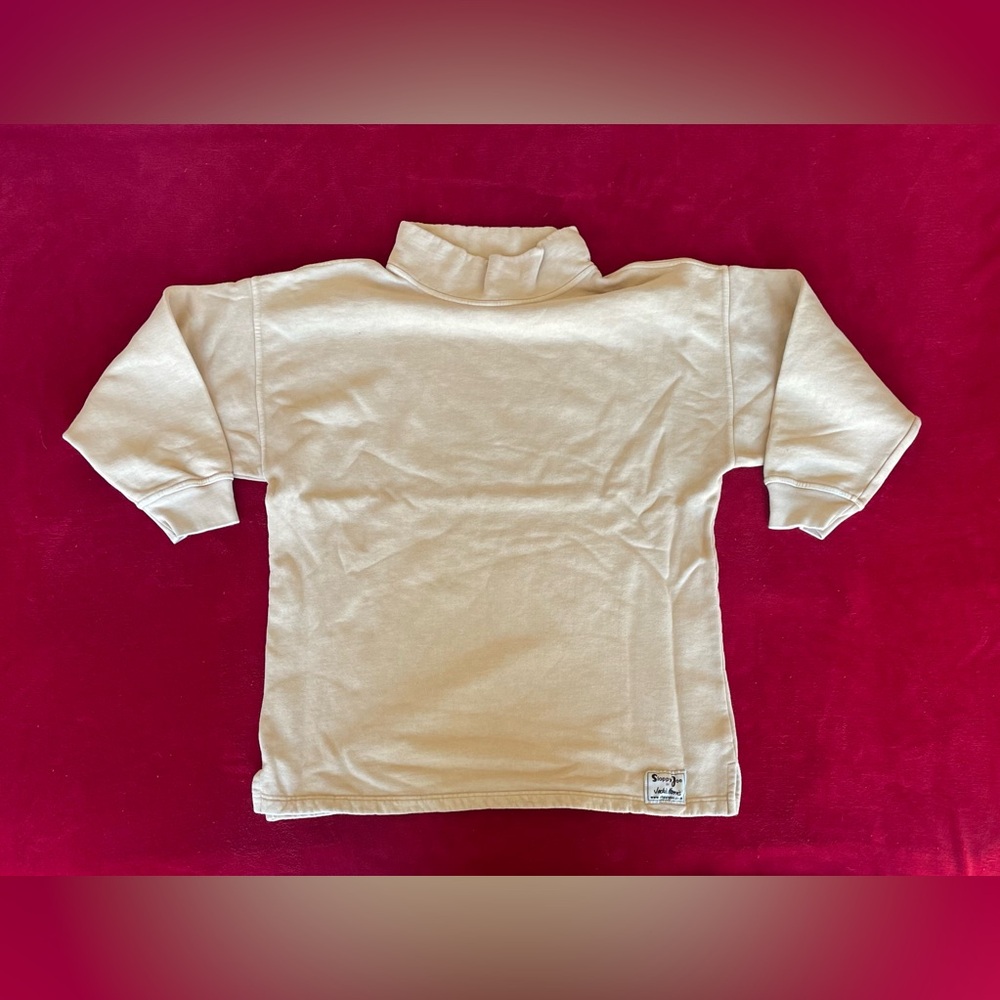 Sloppy Joe by Jacke Harris Women's Long Sleeve High Neck Tan Sweatshirt Sz: 3